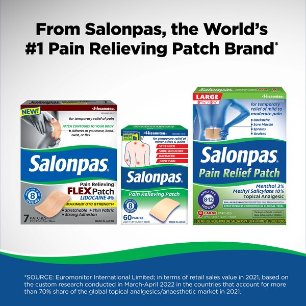 Salonpas Lidocaine Pain Relieving FLEX Patch, 7 CT