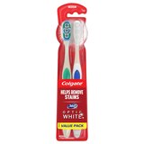 Colgate 360 Optic White Whitening Toothbrush, Medium - 2 CT, thumbnail image 1 of 2