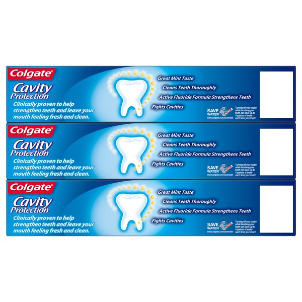 Colgate Cavity Protection Fluoride Toothpaste, Great Regular Flavor, 6 OZ, 3 Pack