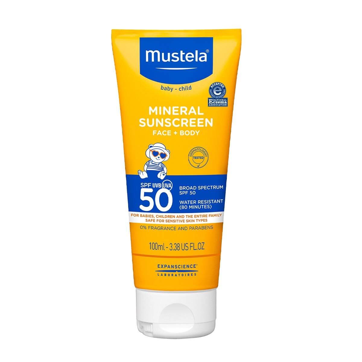 Mustela Baby & Family Mineral Sunscreen Lotion SPF 50 Broad Spectrum, 3.4 OZ image.