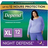 Depend Night Defense Incontinence Underwear for Women Overnight, thumbnail image 1 of 7