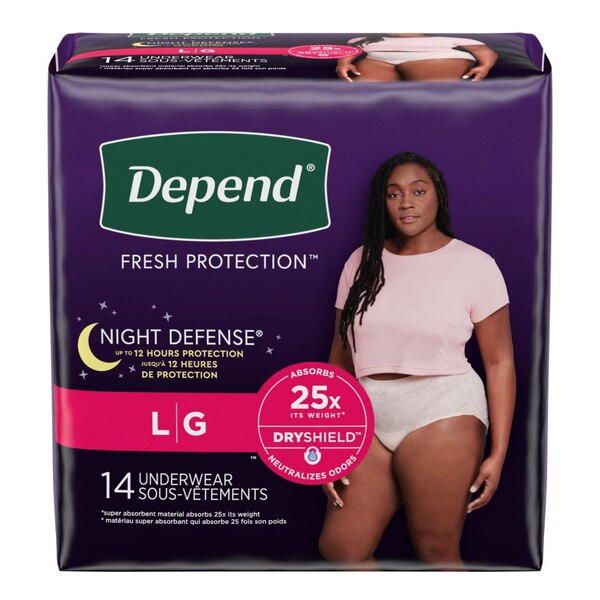 Depend Night Defense Incontinence Underwear for Women Overnight