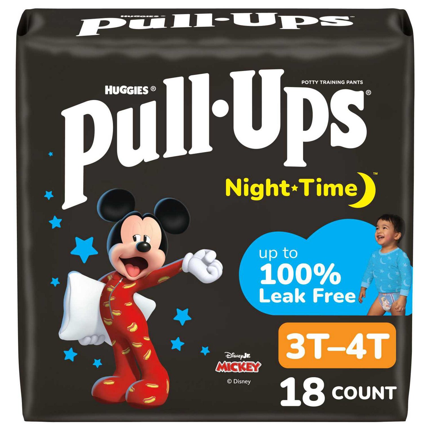 Huggies Pull-Ups Night Time Boys' Training Pants, 3T-4T, 18 CT image.