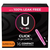 U by Kotex Click Compact Tampons, Unscented, Super Plus, thumbnail image 1 of 8