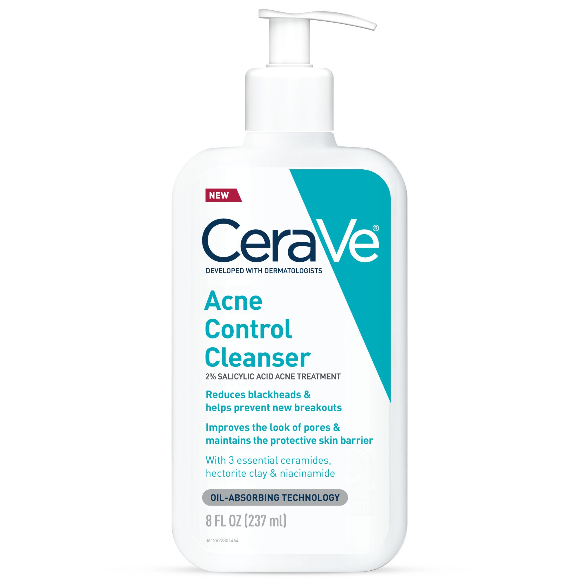 CeraVe Acne Control Face Cleanser, 2% Salicylic Acid Acne Treatment