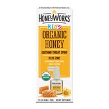 HoneyWorks Kids Organic Honey Soothing Throat Spray Plus Zinc, 1 OZ, thumbnail image 1 of 3