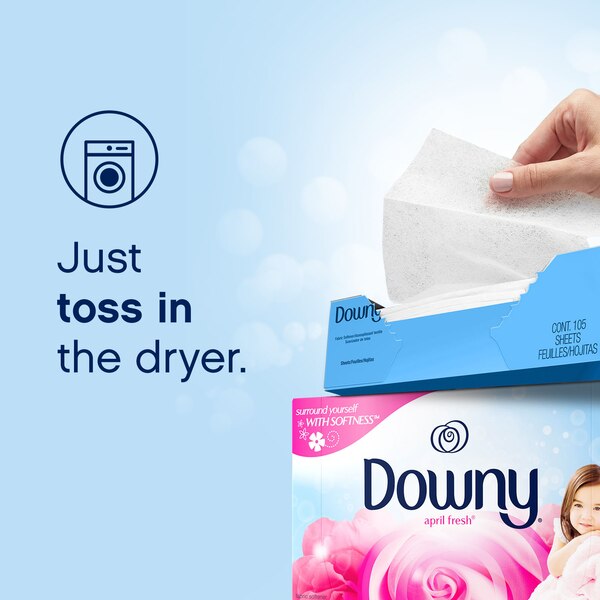Downy Fabric Softener Dryer Sheets, April Fresh, 120 ct