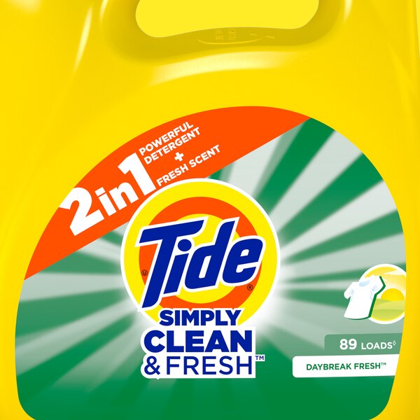 Tide Simply All-In-One HE Liquid Laundry Detergent, Daybreak Fresh Scent, 89 loads, 117 oz