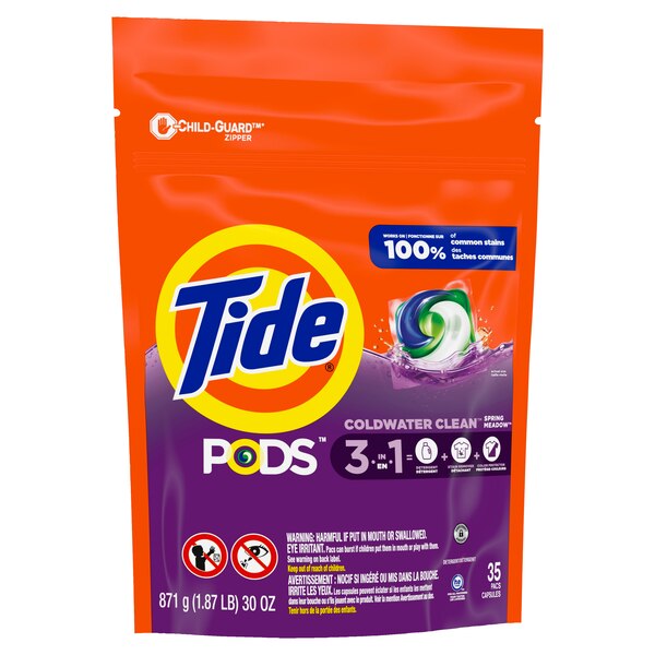 Tide Pods Liquid Detergent Pacs, Spring Meadow, 35 ct