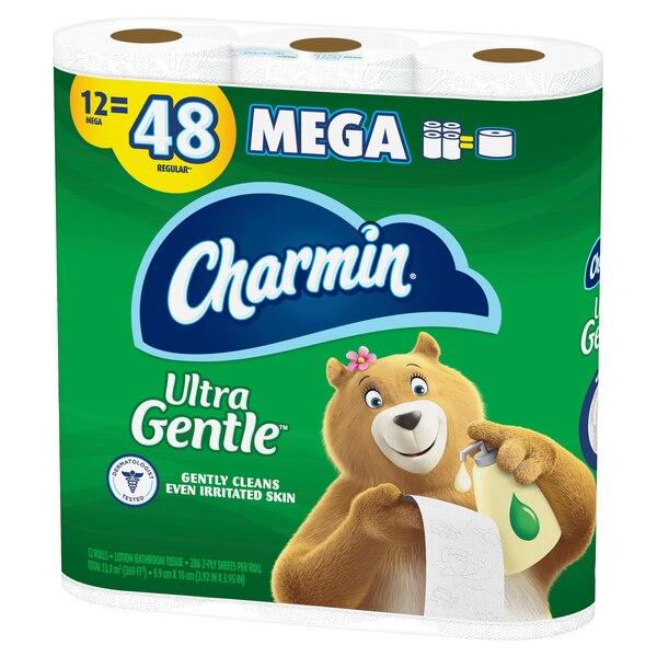 Charmin Ultra Gentle Toilet Paper, 12 Mega Rolls, 231 Sheets Per Roll