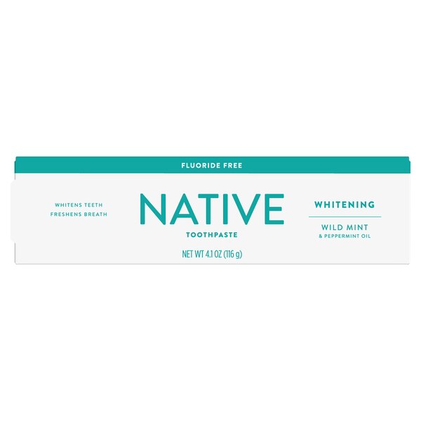 Native Whitening Wild Mint & Peppermint Oil Fluoride Free Toothpaste, 4.1 OZ