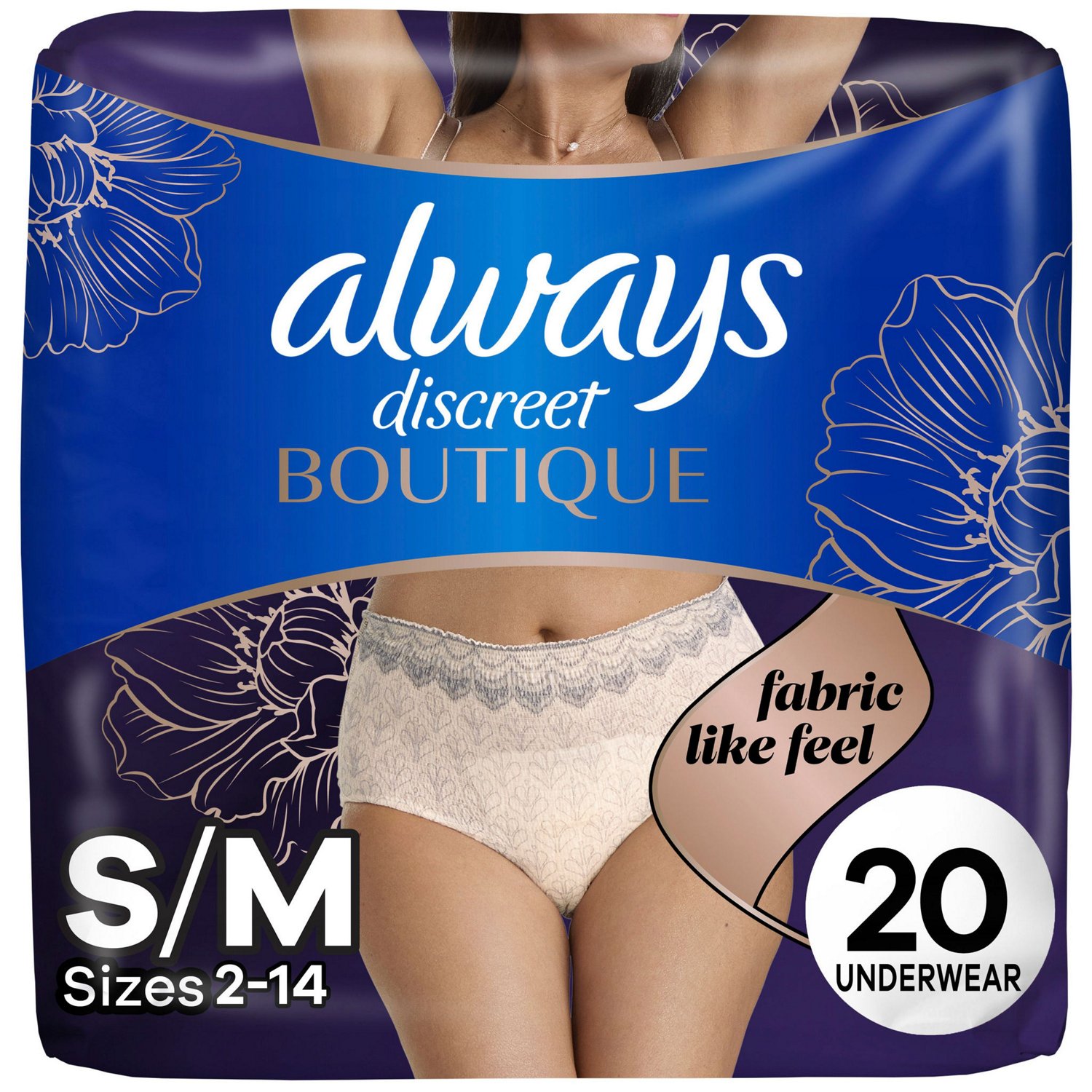 Always Discreet Boutique Incontinence & Postpartum Underwear for Women Maximum Protection (choose your count) image.