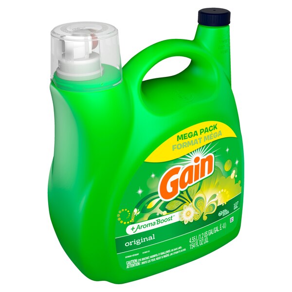 Gain + Aroma Boost Liquid Laundry Detergent, Original Scent, 107 loads, 154 oz