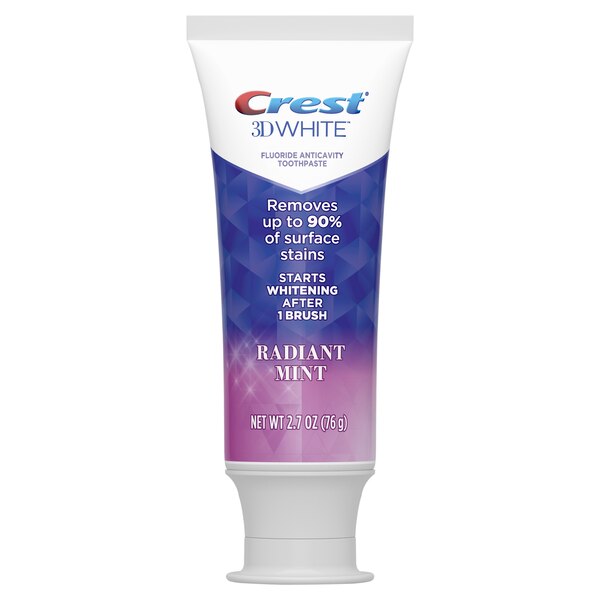 Crest 3D White Fluoride Anticavity Whitening Toothpaste, Advanced Radiant Mint