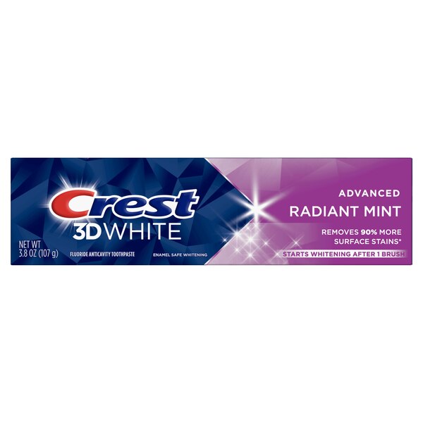 Crest 3D White Fluoride Anticavity Whitening Toothpaste, Advanced Radiant Mint