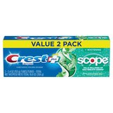 Crest Complete Plus Scope Whitening Fluoride Toothpaste, 5.4 OZ, 2 Pack, thumbnail image 1 of 9