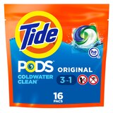 Tide PODS Liquid Detergent Pacs, Original Scent, 16 ct, thumbnail image 1 of 12