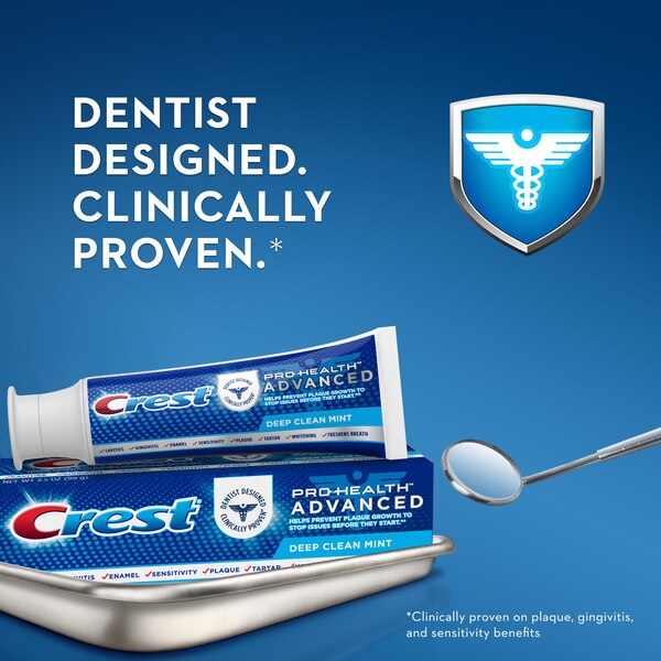 Crest Pro-Health Advanced Fluoride Toothpaste for Anticavity, Antigingivitis, and Sensitive Teeth, Deep Clean Mint