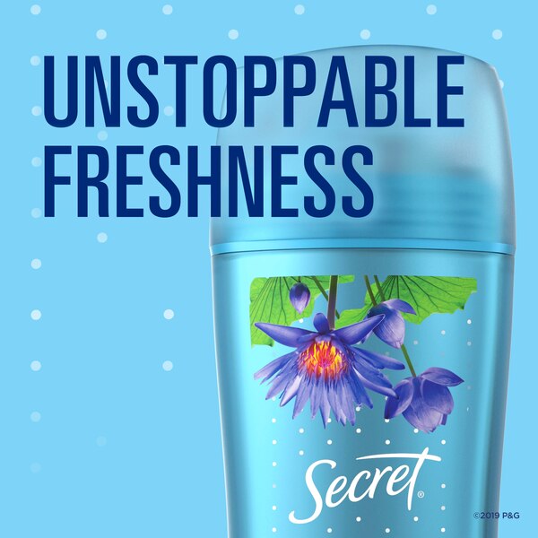 Secret 48-Hour Invisible Solid Antiperspirant & Deodorant Stick, Cool Waterlily,  2.6 OZ