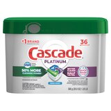 Cascade Platinum Dishwasher Pods, ActionPacs Dishwasher Detergent, Fresh Scent, 36 ct, thumbnail image 1 of 9