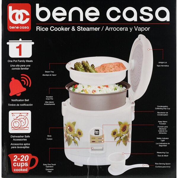 Bene Casa Sunflower Thermo Rice Cooker, 10 CUP (uncooked)/ 20 CUP (cooked)
