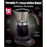 Bene Casa Electric Espresso Maker/Cafetera, Black, 6 CUP, thumbnail image 4 of 6