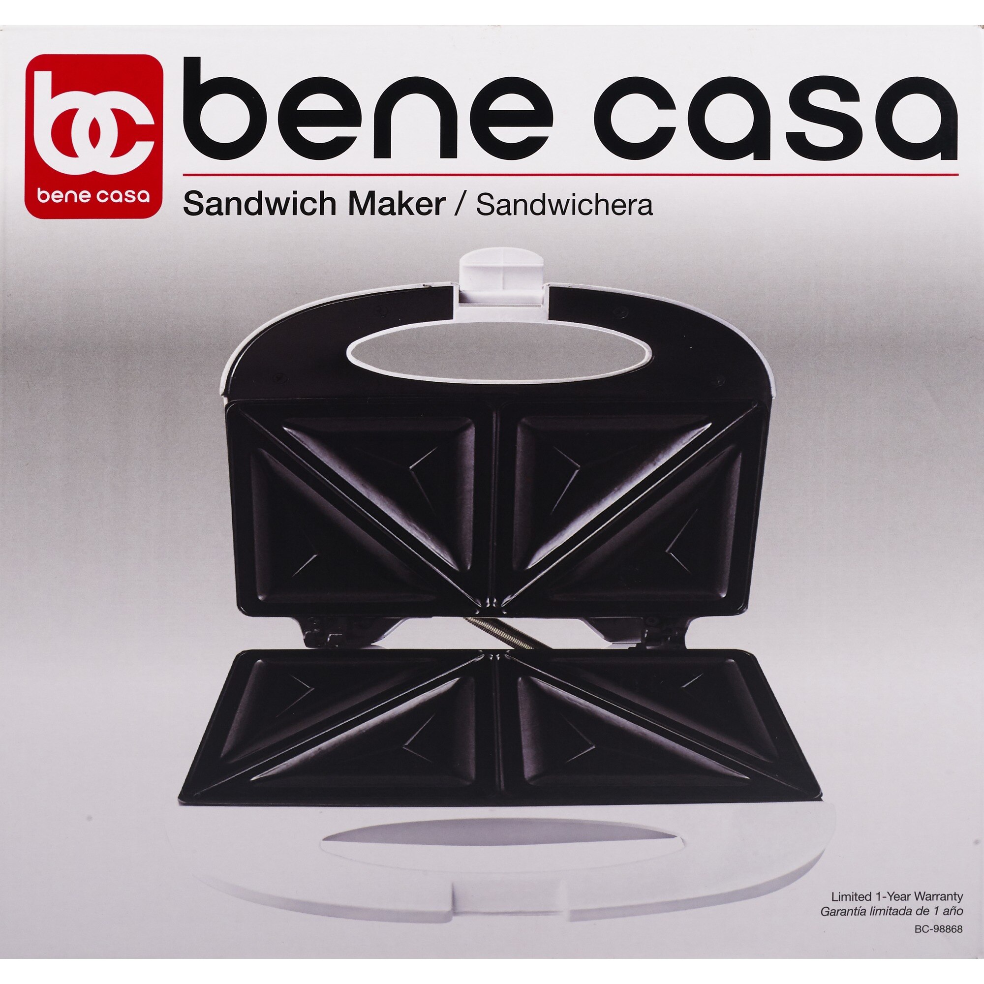 Bene Casa Sandwich Maker, White image.