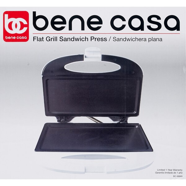 Bene Casa Flat Grill Sandwich Press, White