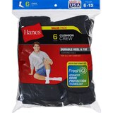 Hanes Men's Cusion Black Socks Size 6-12, thumbnail image 1 of 2