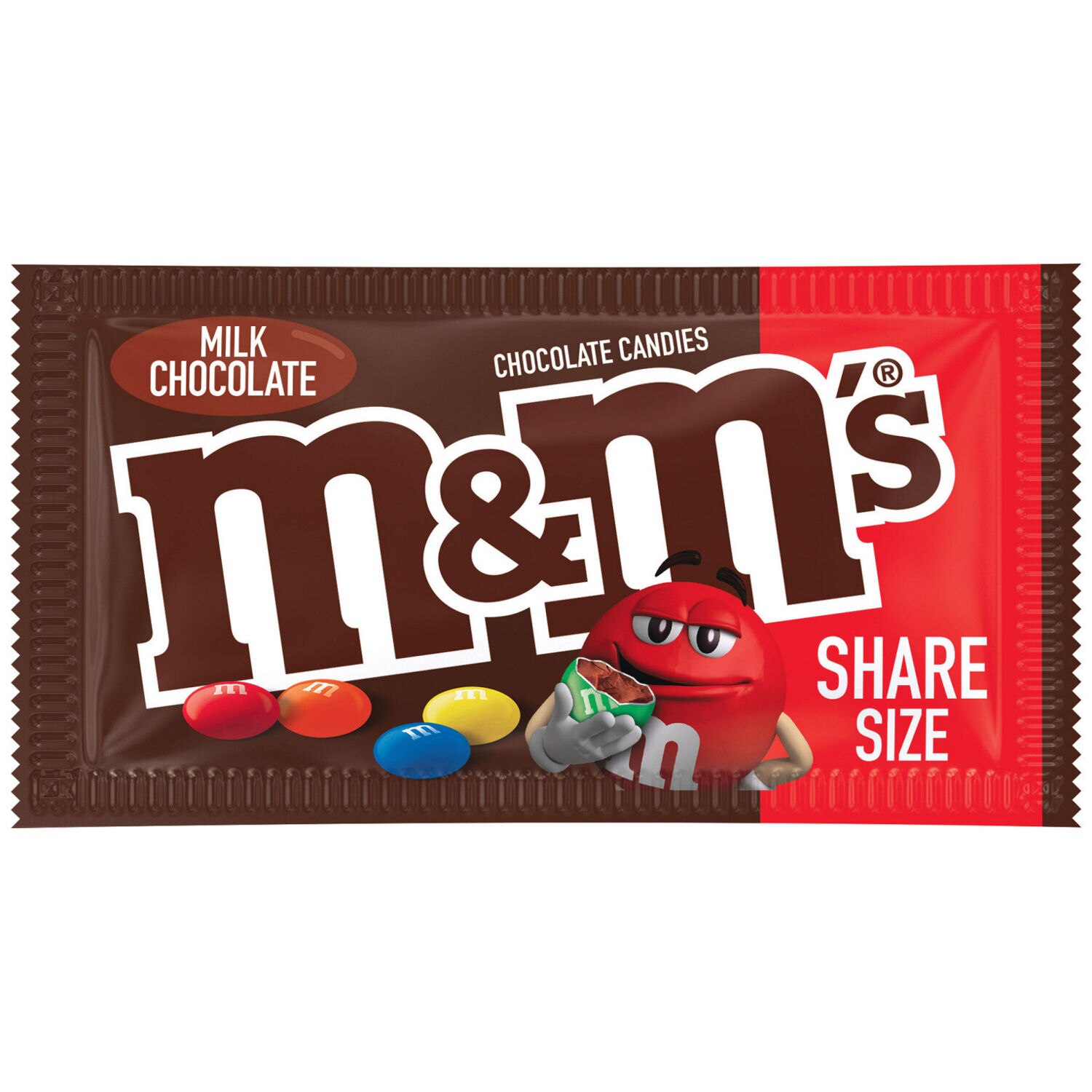 M&M'S Milk Chocolate Candy, Share Size, 3.14 oz Bag image.