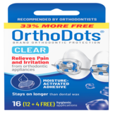 OrthoDots CLEAR, Pain and Irritation Relief from Orthodontic Appliances, 12CT, thumbnail image 1 of 5
