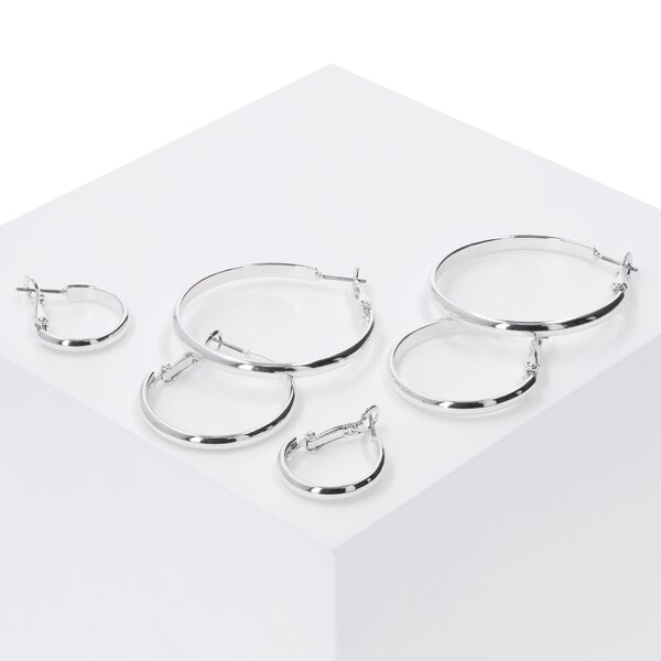 I AM Jewelry Creole Hoop Earring Set, 6CT