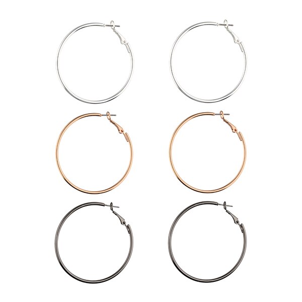 I AM Jewelry Creole Hoop Earring Set, 6CT