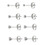 I AM Jewelry Silver Zirconia Stud Earring Set, thumbnail image 2 of 2