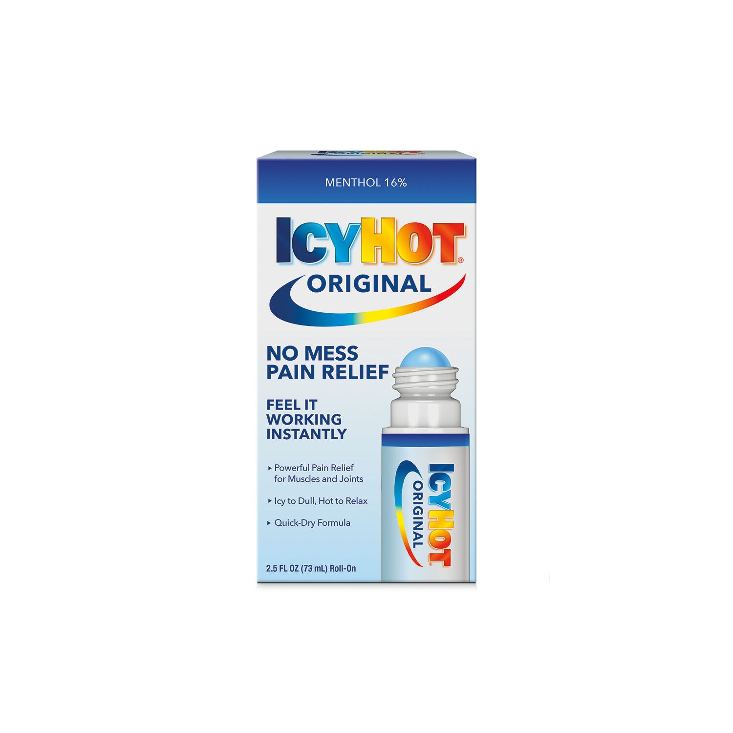 Icy Hot Original Pain Relief No Mess Roll-On, 2.5 FL OZ image.