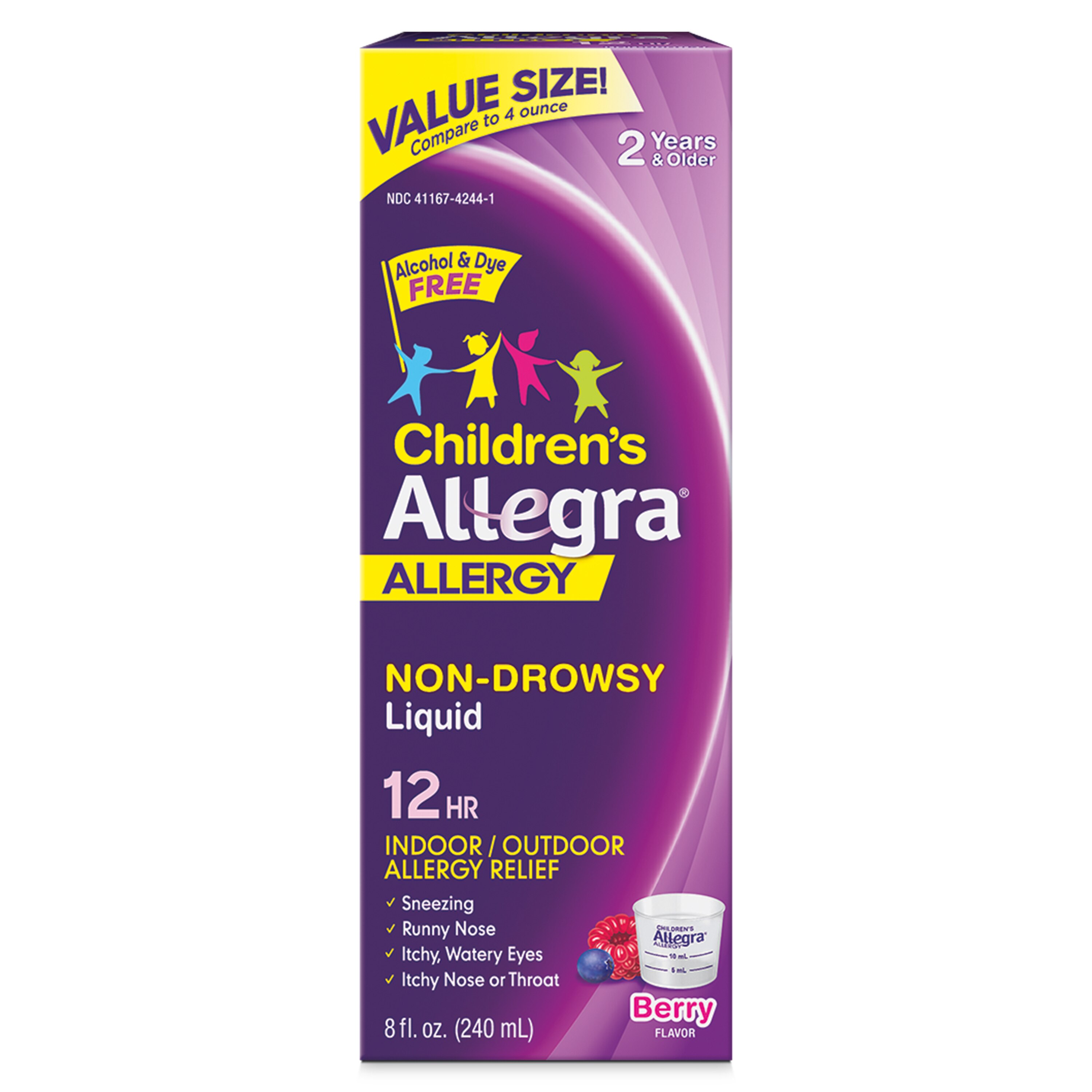 Allegra Children's Allergy 12HR Non Drowsy Liquid, Berry, 8 OZ