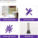 HealthSmart Compact Lightweight Shower Stool with Germ Protection, thumbnail image 3 of 5