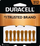 Duracell Hearing Aid Batteries Easytab, Size 312, thumbnail image 1 of 5