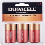 Duracell Quantum Duralock Hi-Density Core Alkaline C Batteries, 3 CT, thumbnail image 1 of 1