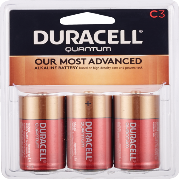 Duracell Quantum Duralock Hi-Density Core Alkaline C Batteries, 3 CT