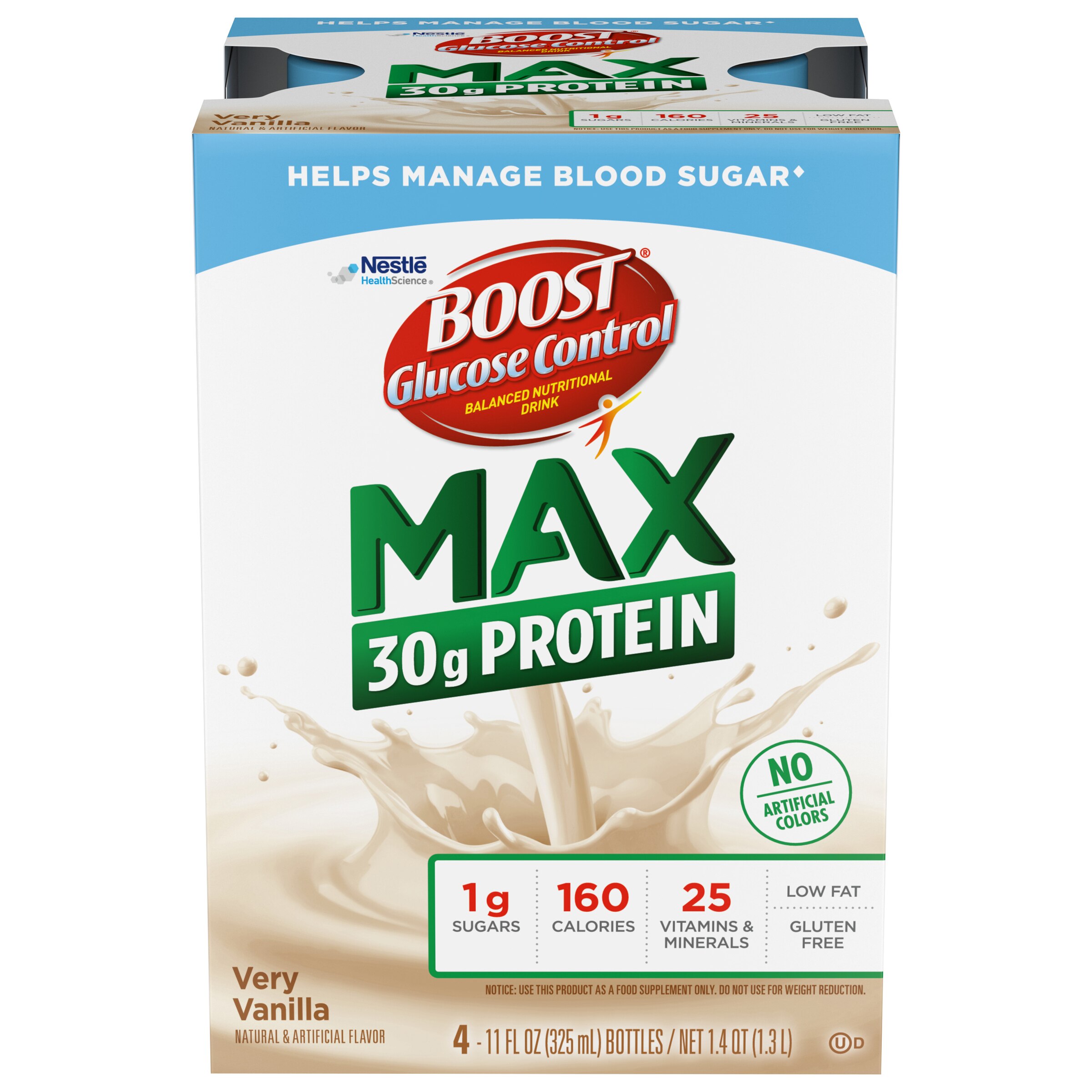BOOST Glucose Control Max 30g Protein Ready to Drink Nutritional Drink, 11 FL OZ, 4 Pack image.