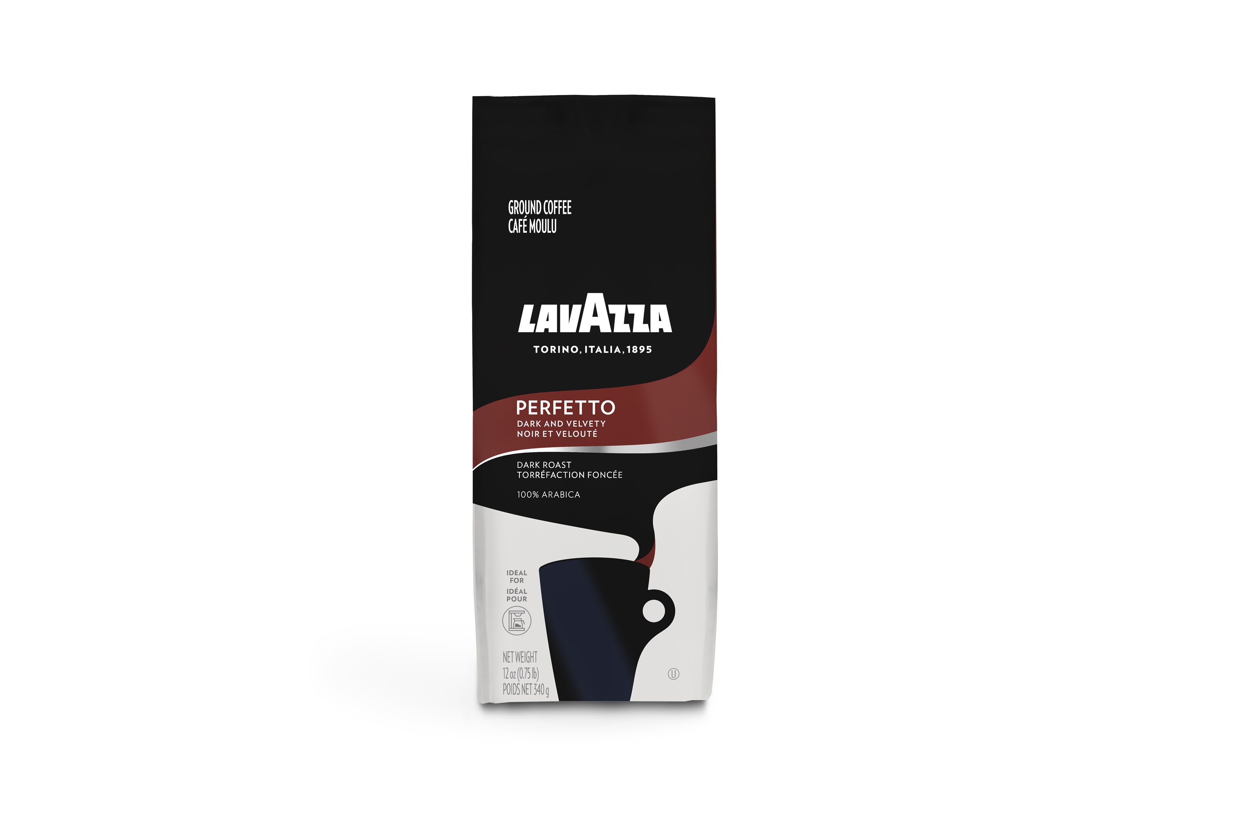 Lavazza Perfetto Gound Coffee, Dark Roast, 12 oz