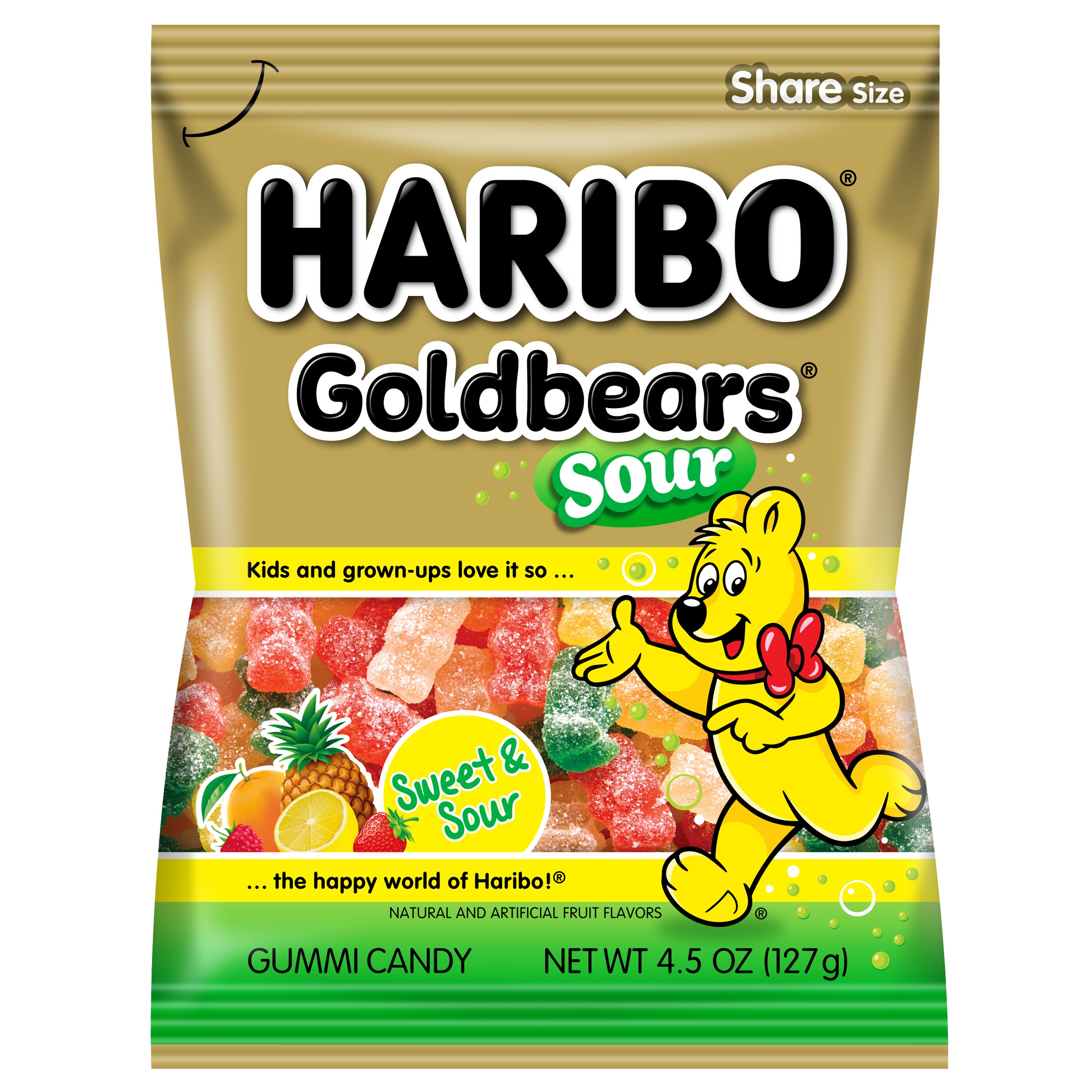 Haribo Sour Bears Gummy Candy, 4.5 oz image.