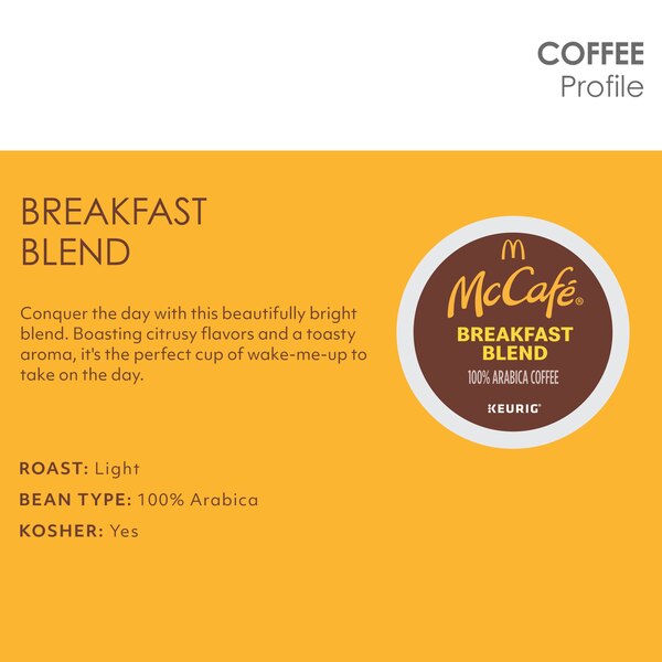 McCafe Breakfast Blend Light Roast K-Cup Pods, 12 ct