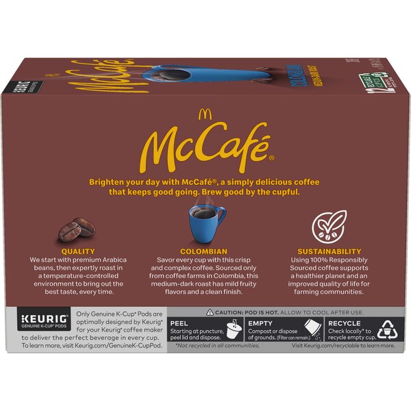 McCafe Colombian 100% Arabica Medium-Dark Roast Coffee K-Cup Pods, 12 ct