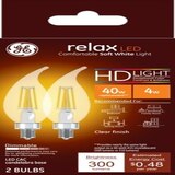 GE Relax HD 40W Soft White LED Light Bulbs, LED CAM, 2 CT, thumbnail image 1 of 3