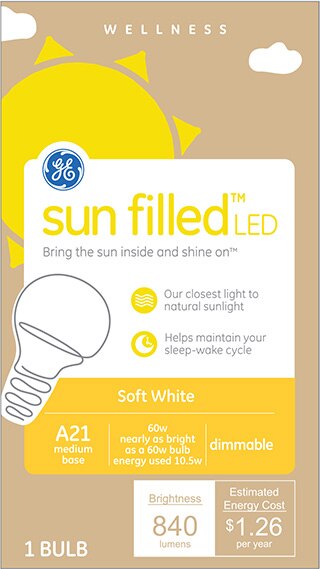 GE Sun Filled Soft White 60W Replacement LED A21 Light Bulb, 1 ct