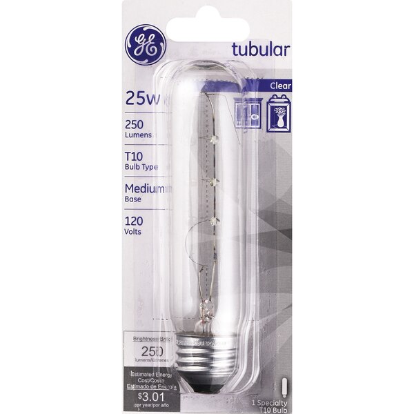 GE Tubular 25W Specialty Bulb, Clear