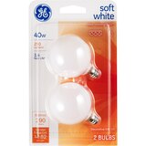 GE 40W Decorative Bulbs, 2 Pack Soft White, thumbnail image 1 of 3