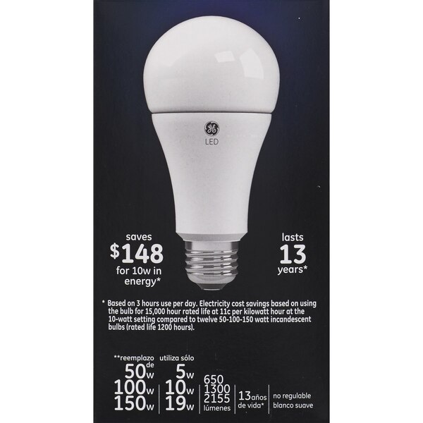 GE LED Long Life Low Energy Bulb Soft White, 3 Way